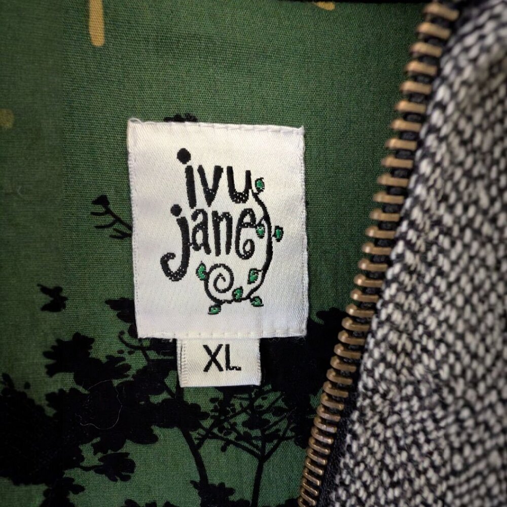 Ivy Jane | Lightweight Hooded Jacket | Heather Grey/Herringbone | Size XL - Picture 4 of 11